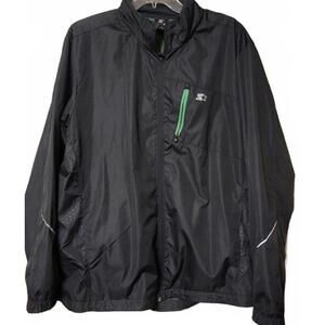 Starter zip up windbreaker size L Gray with Lime Green Accents.